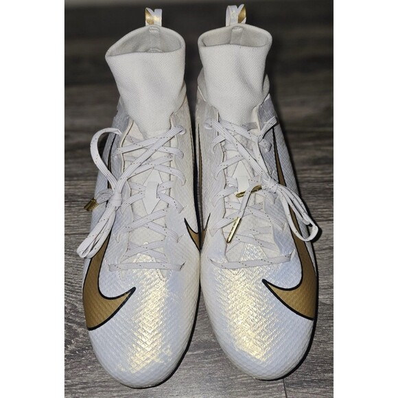 Size 11 Nike Vapor Untouchable Pro 3 PRM Football Cleats Gold White AQ0634-007 main image 4